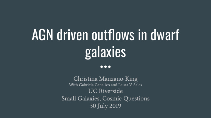 agn driven outflows in dwarf galaxies