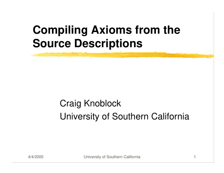 compiling axioms from the source descriptions