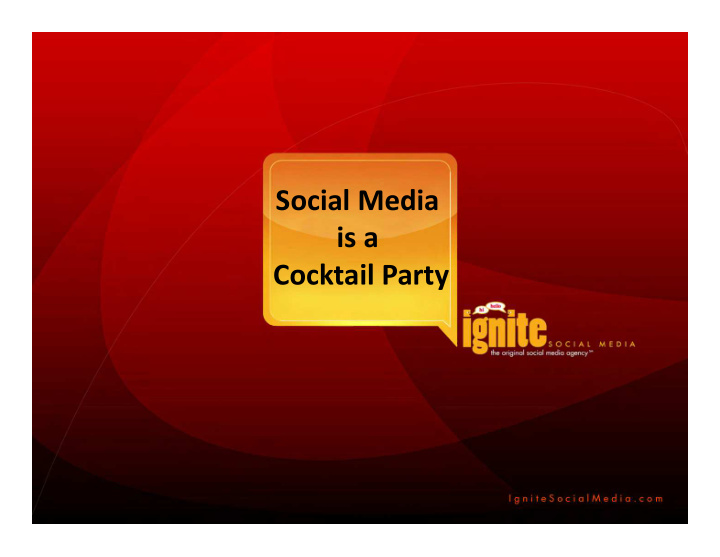 social media is a cocktail party social media assessment