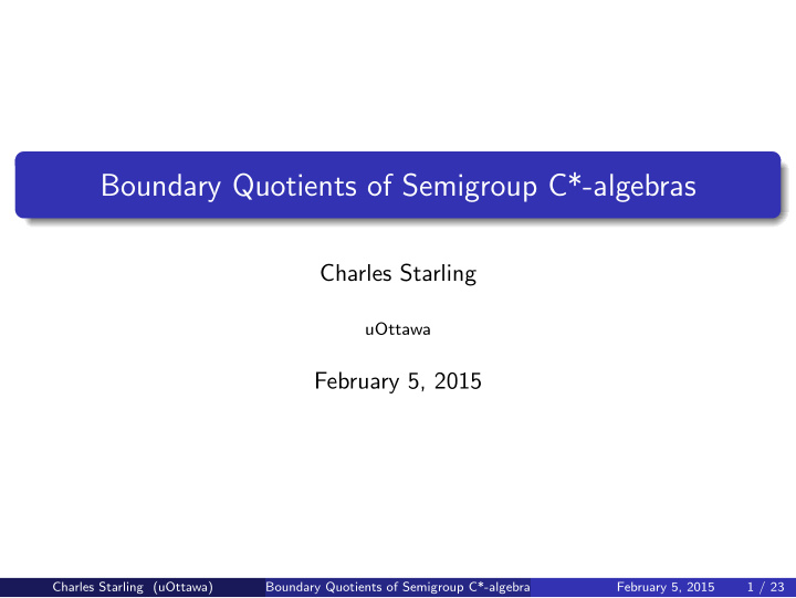 boundary quotients of semigroup c algebras