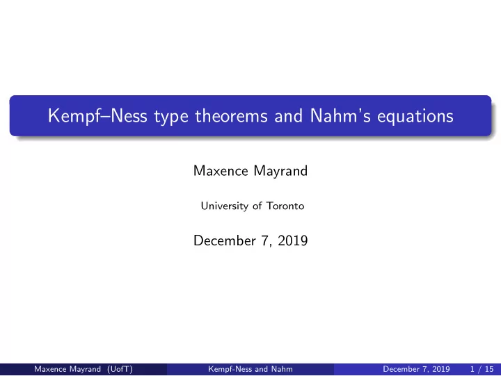 kempf ness type theorems and nahm s equations