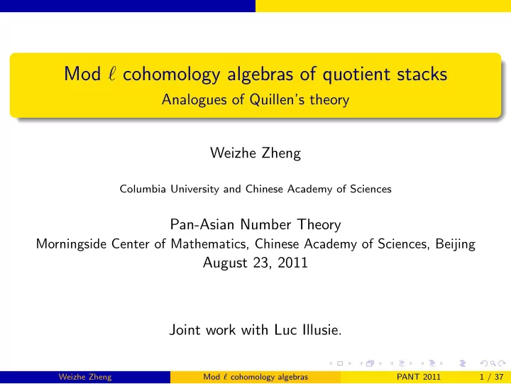 mod cohomology algebras of quotient stacks