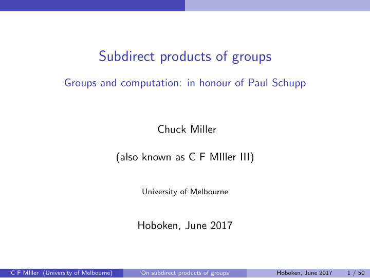 subdirect products of groups