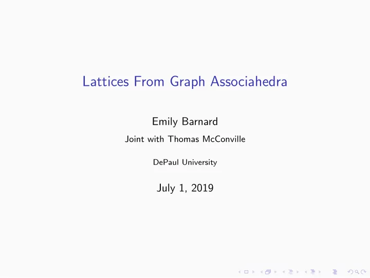 lattices from graph associahedra