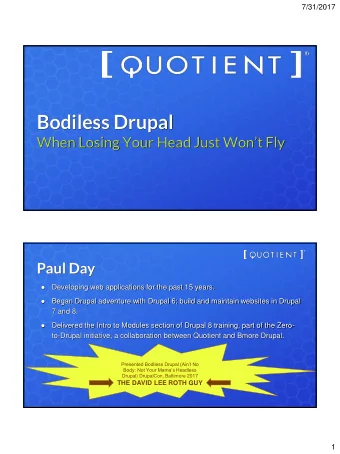 Bodiless Drupal  Bodiless Drupal  When Losing Your Head Just Wont Fly  When Losing Your Head