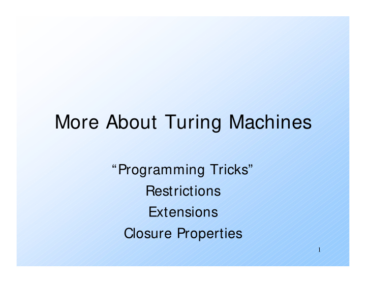 more about turing machines