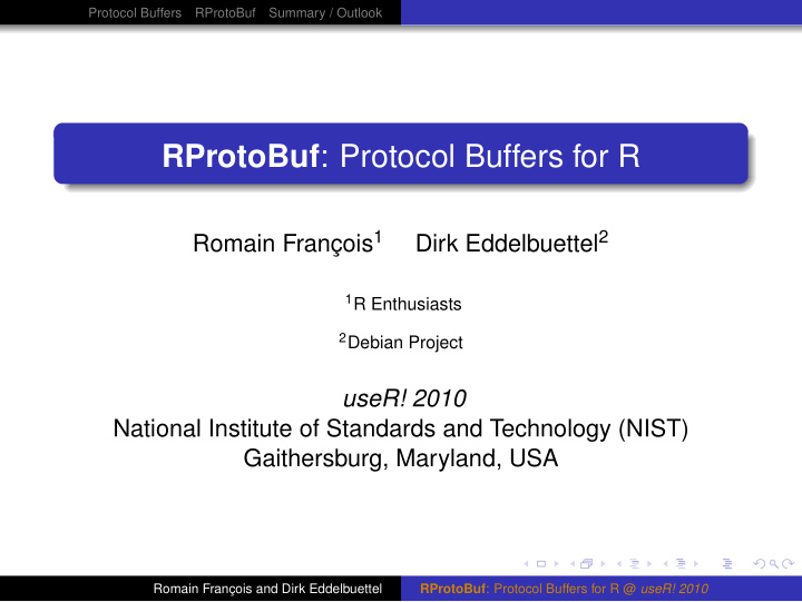 rprotobuf protocol buffers for r