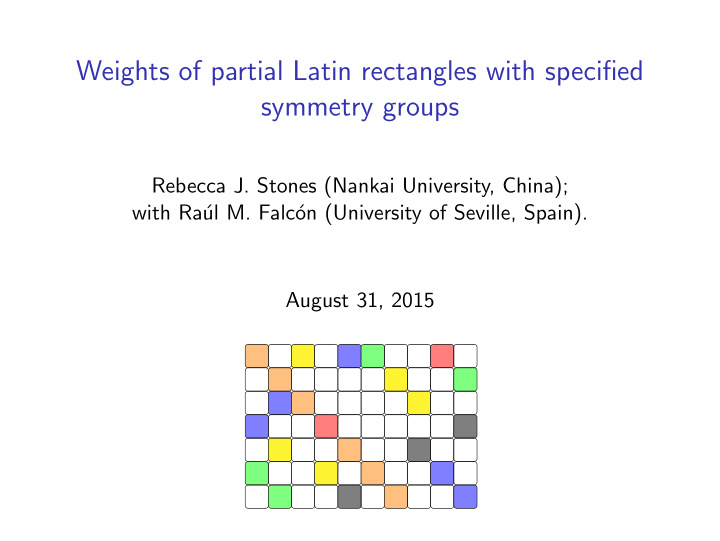 weights of partial latin rectangles with specified