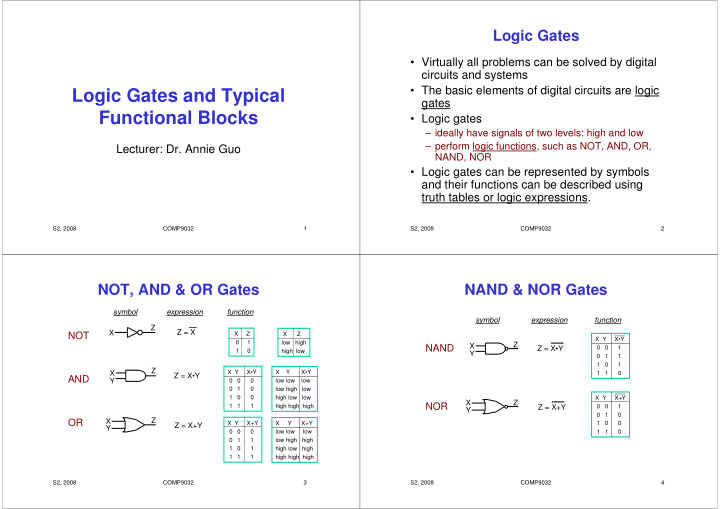 logic gates and typical