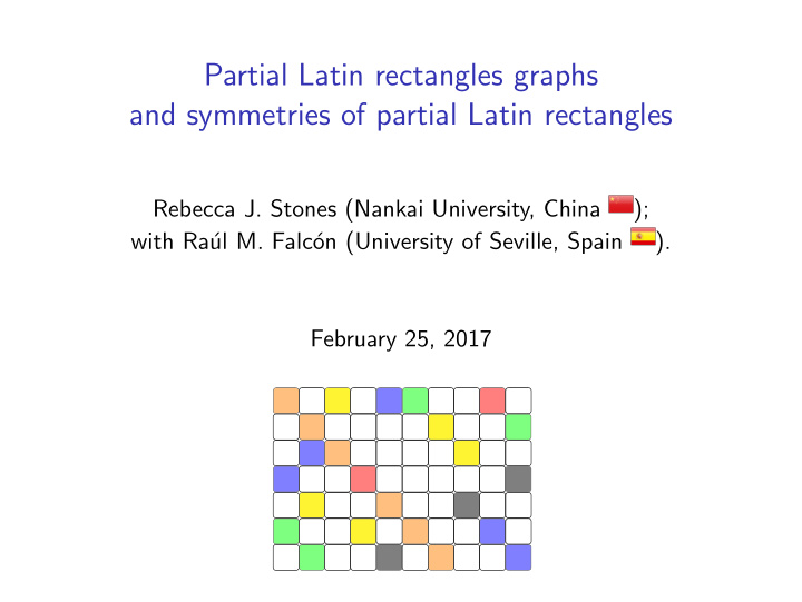 partial latin rectangles graphs and symmetries of partial