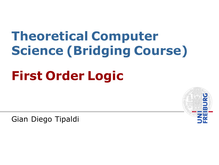 theoretical computer science bridging course first order