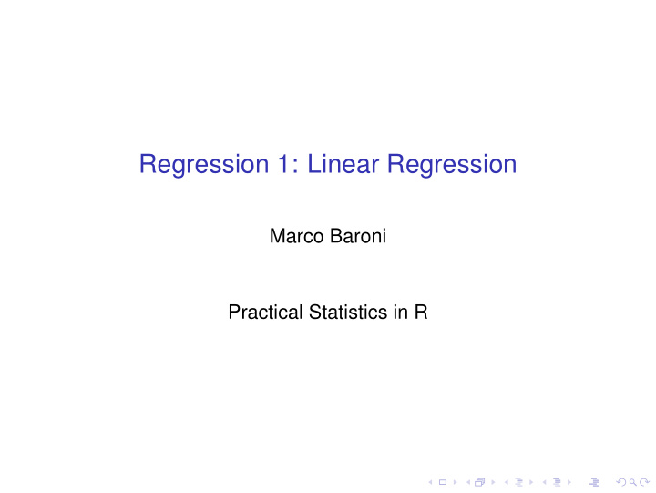 regression 1 linear regression