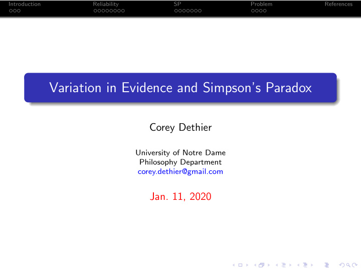 variation in evidence and simpson s paradox