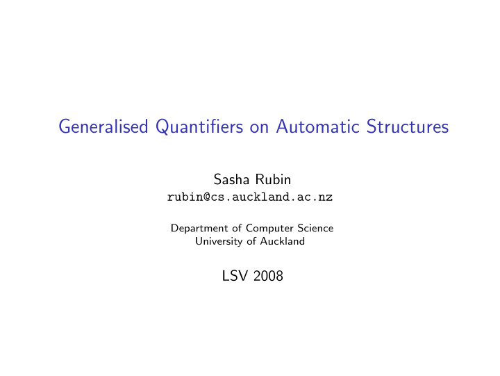 generalised quantifiers on automatic structures