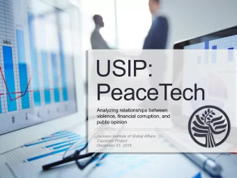 USIP:  PeaceTech  Analyzing relationships between  violence, financial corruption, and  public