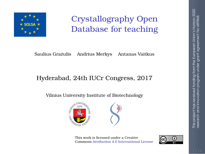 crystallography open database for teaching