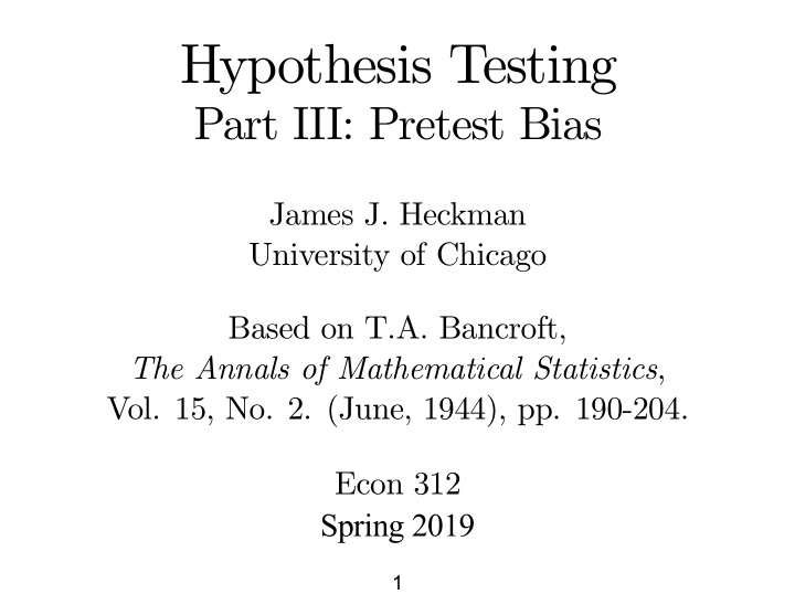 hypothesis testing