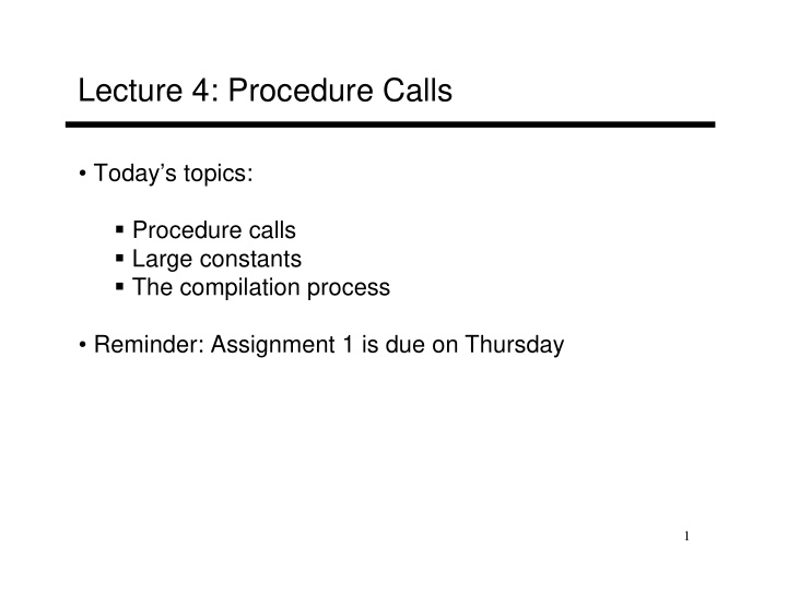 lecture 4 procedure calls