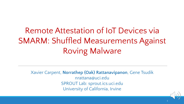 remote attestation of iot devices via smarm shuffled