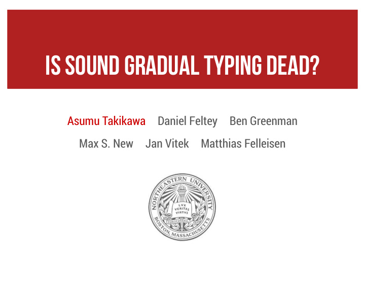 is sound gradual typing dead