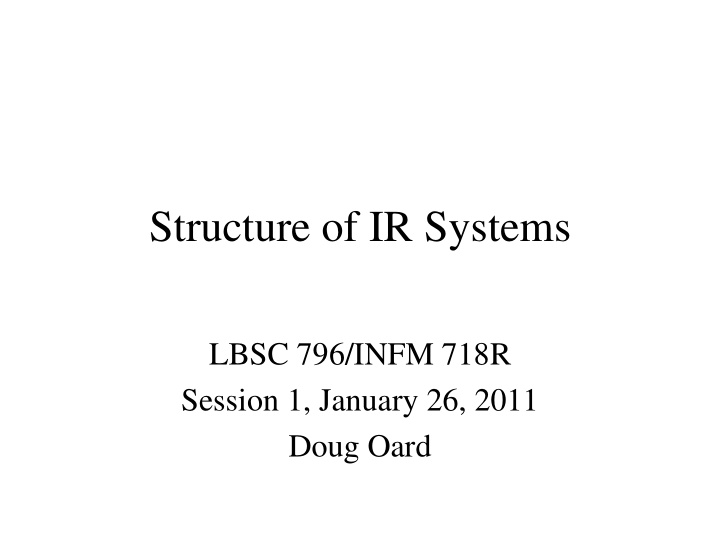 structure of ir systems