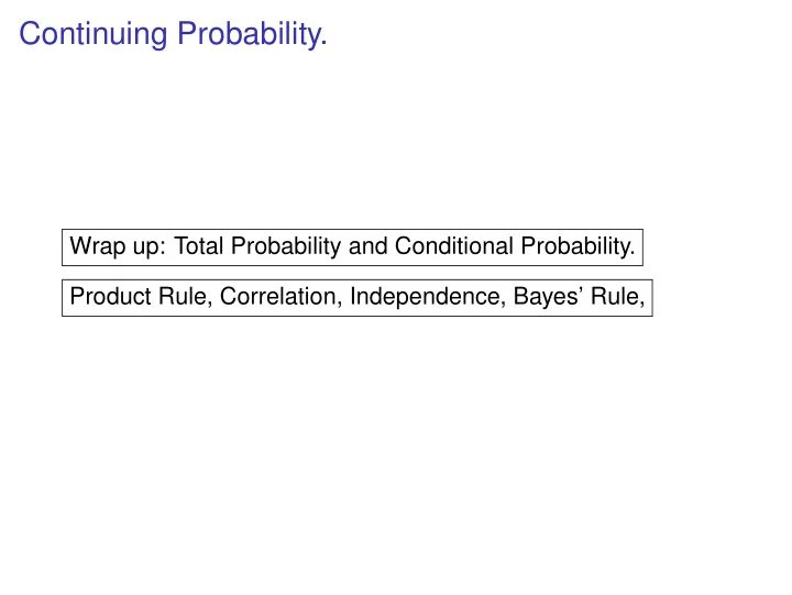 continuing probability