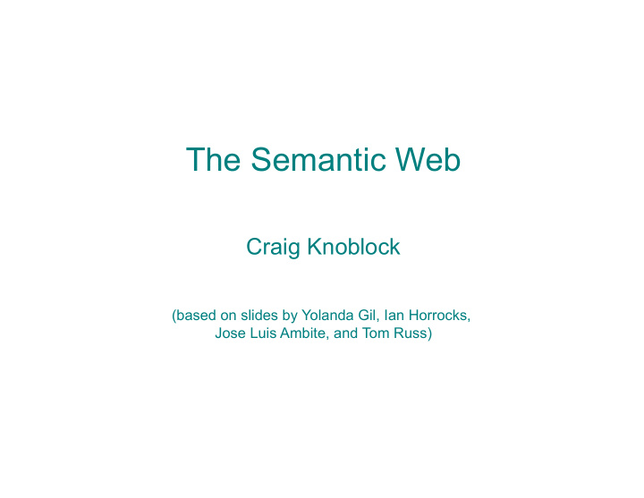 the semantic web