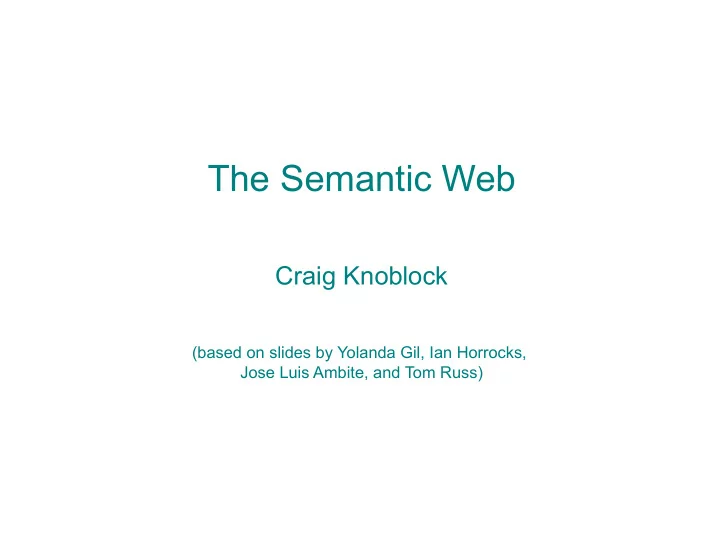 the semantic web