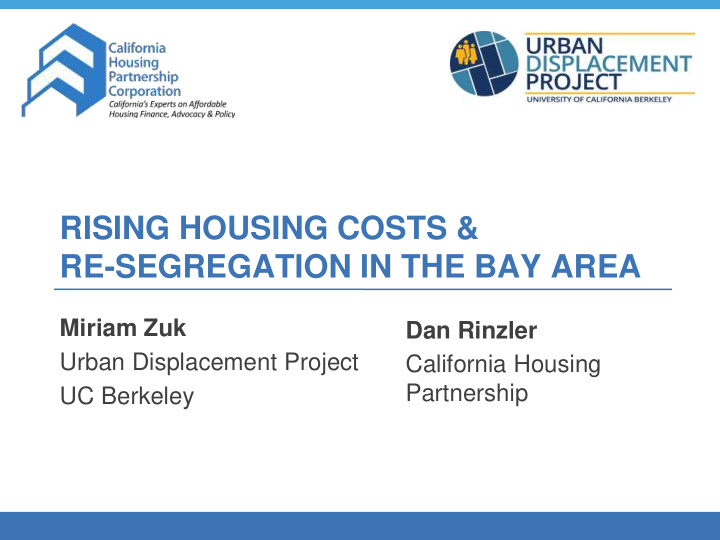 rising housing costs re segregation in the bay area