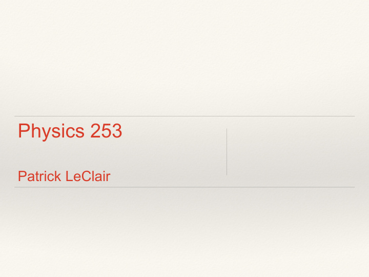 physics 253
