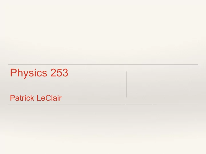 physics 253