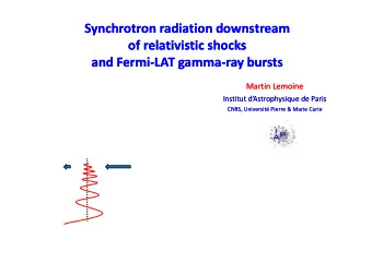 Synchrotron radiation downstream  Synchrotron radiation downstream  of relativistic shocks  of