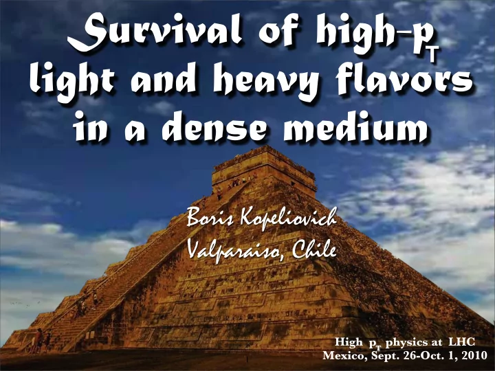 survival of high p