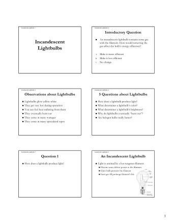Incandescent  with the filament. How would removing the  gas affect the bulbs energy efficiency?