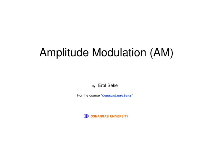 amplitude modulation am