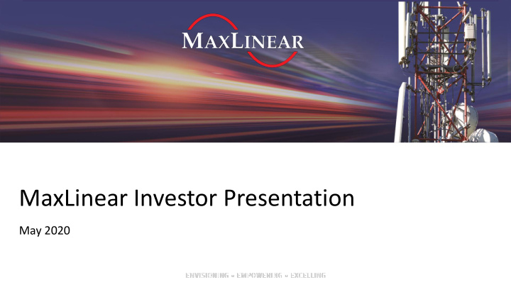 maxlinear investor presentation