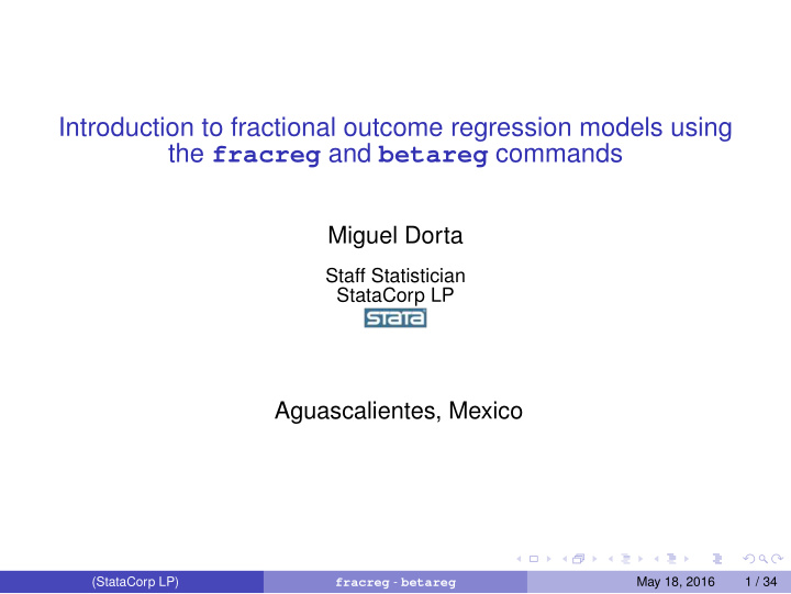 introduction to fractional outcome regression models