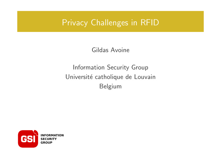 privacy challenges in rfid