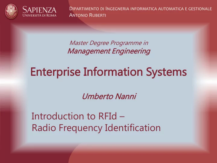 en enterpris erprise e in info format rmation ion sys