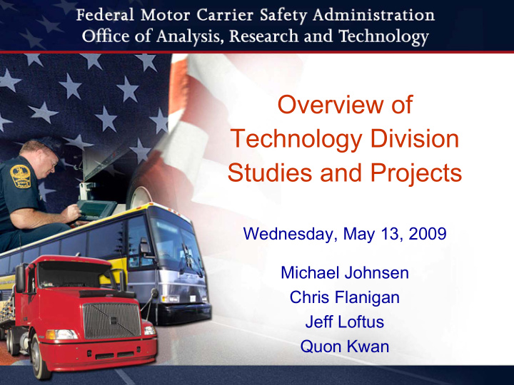 overview of technology division studies and projects