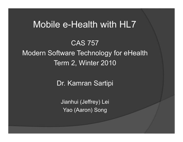 mobile e health with hl7