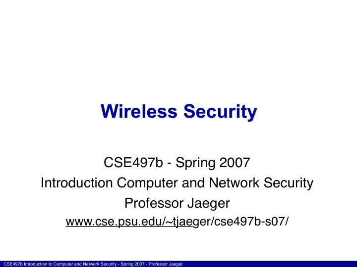 wireless security