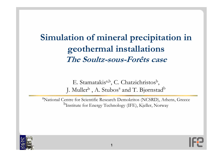simulation of mineral precipitation in geothermal