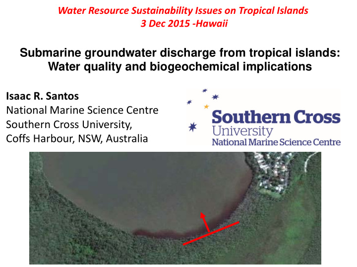 submarine groundwater discharge from tropical islands