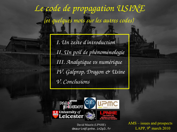 le code de propagation usine