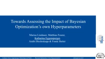 Towards Assessing the Impact of Bayesian  Optimizations own Hyperparameters  Marius Lindauer,
