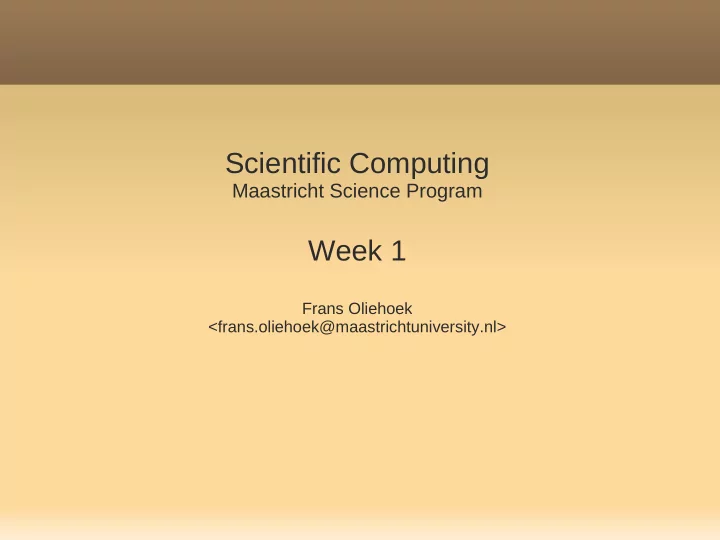 scientific computing