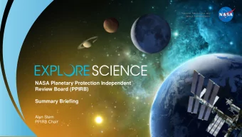 NASA Planetary Protection Independent  Review Board (PPIRB)  Summary Briefing  Alan Stern  PPIRB