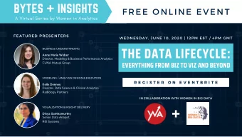 THE DATA LIFECYCLE:  BUSINESS UNDERSTANDING  Anne Marie Weber  Director, Modeling &amp; Business