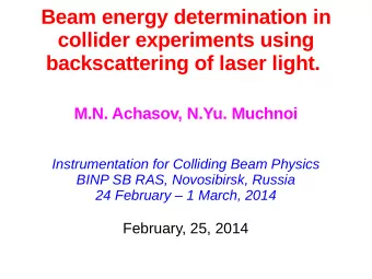 Beam energy determination in  collider experiments using  backscattering of laser light.  M.N.
